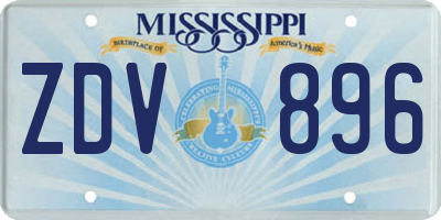 MS license plate ZDV896