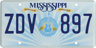 MS license plate ZDV897