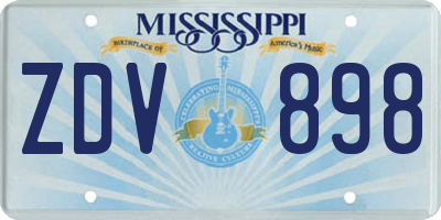 MS license plate ZDV898