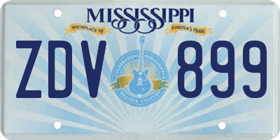 MS license plate ZDV899