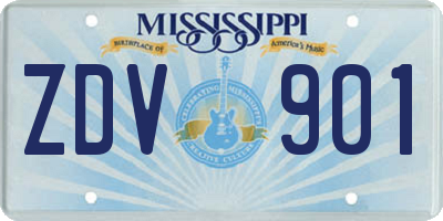 MS license plate ZDV901