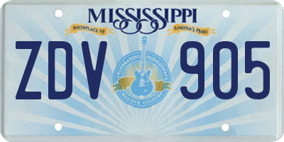 MS license plate ZDV905