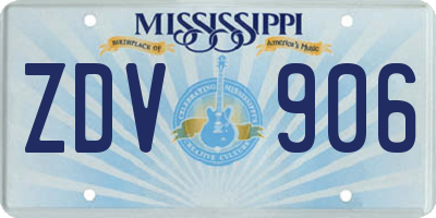 MS license plate ZDV906