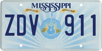MS license plate ZDV911