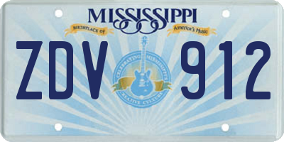 MS license plate ZDV912