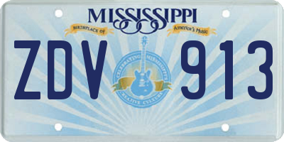 MS license plate ZDV913