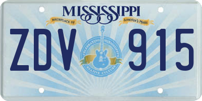 MS license plate ZDV915