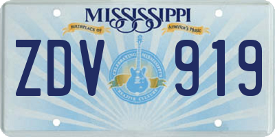 MS license plate ZDV919