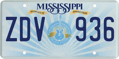 MS license plate ZDV936