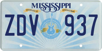 MS license plate ZDV937