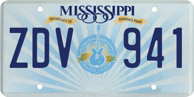 MS license plate ZDV941