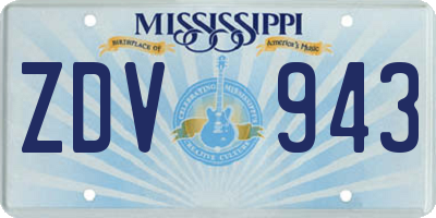 MS license plate ZDV943