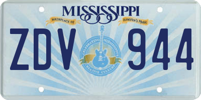 MS license plate ZDV944