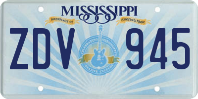 MS license plate ZDV945
