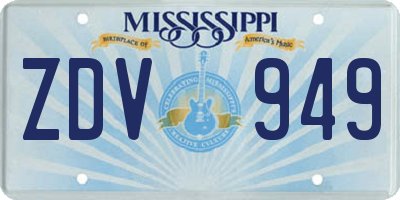 MS license plate ZDV949