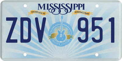 MS license plate ZDV951