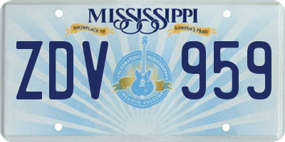MS license plate ZDV959