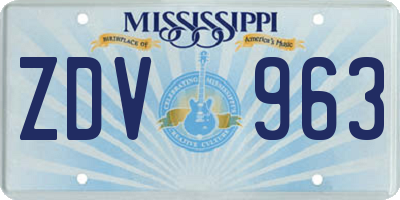 MS license plate ZDV963