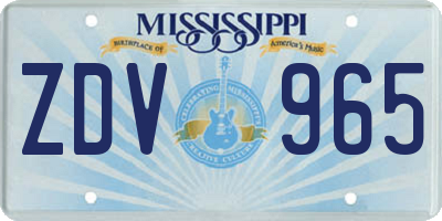 MS license plate ZDV965