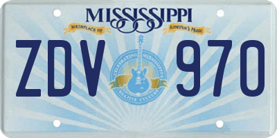 MS license plate ZDV970