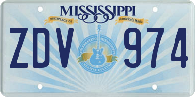 MS license plate ZDV974