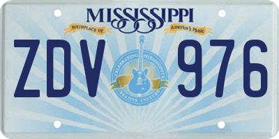 MS license plate ZDV976