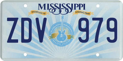 MS license plate ZDV979