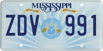 MS license plate ZDV991
