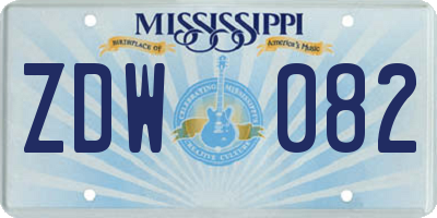 MS license plate ZDW082