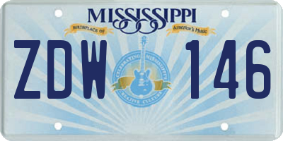 MS license plate ZDW146