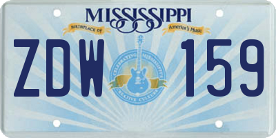 MS license plate ZDW159