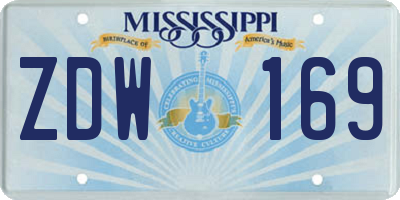 MS license plate ZDW169
