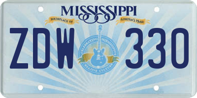 MS license plate ZDW330