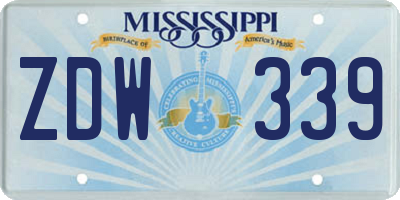 MS license plate ZDW339