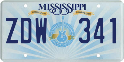 MS license plate ZDW341