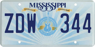 MS license plate ZDW344