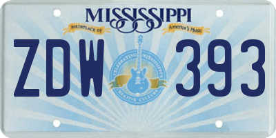 MS license plate ZDW393
