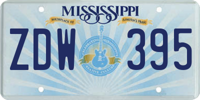 MS license plate ZDW395