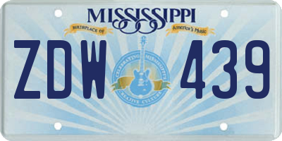 MS license plate ZDW439