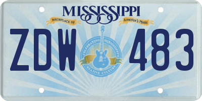 MS license plate ZDW483