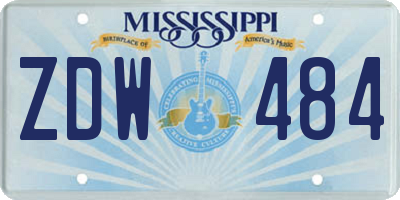 MS license plate ZDW484