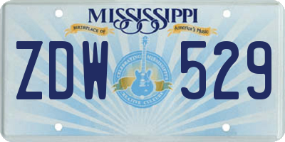 MS license plate ZDW529