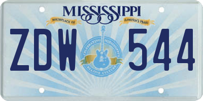 MS license plate ZDW544