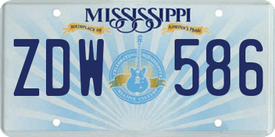 MS license plate ZDW586