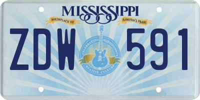 MS license plate ZDW591