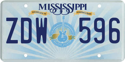 MS license plate ZDW596