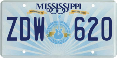 MS license plate ZDW620