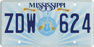MS license plate ZDW624