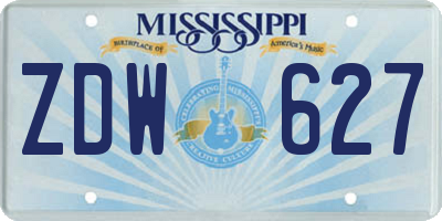 MS license plate ZDW627