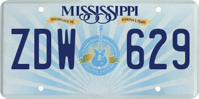 MS license plate ZDW629